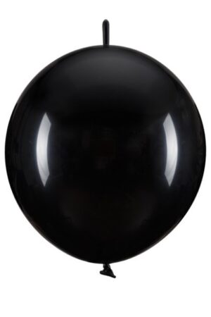 Balon lateksowy z łącznikiem 100szt czarny 10 cali