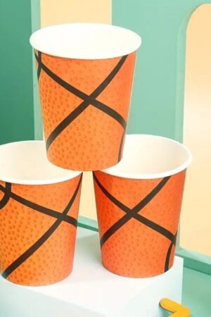 Kubeczki papierowe piłka koszykowa koszykówka 6szt