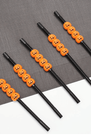 Słomki Halloween 5szt Dynia