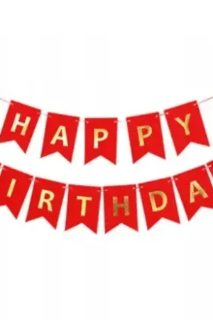 Baner Happy Birthday czerwony