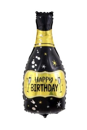 Balon foliowy butelka szampan 44cm x 83cm Happy Birthday