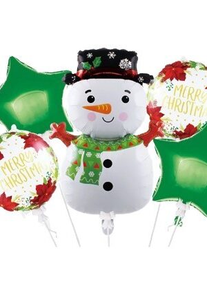 Balon foliowy Merry Christams Święta Bałwan 5szt