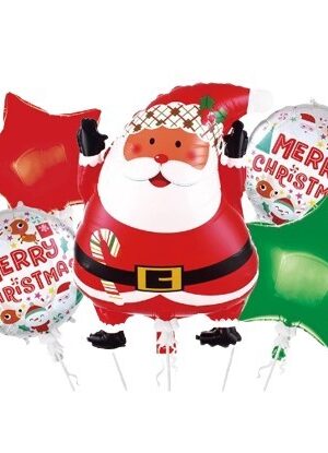 Balon foliowy Merry Christams Święta Mikołaj 5szt