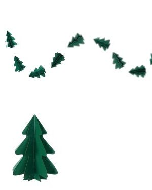 Choinka Girlanda Papierowa Dekoracyjna 3D zielona