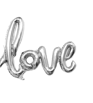 Balon foliowy Love 102x65cm srebrny