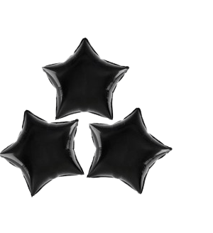 Balon foliowy gwiazda 10 cali czarny 3szt