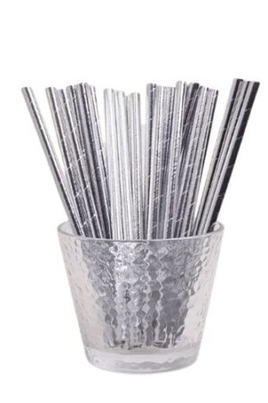 Słomki srebrne 25szt silver