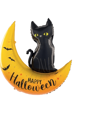 Balon foliowy Kot Księżyc Halloween 76,5x88cm