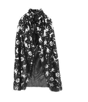 Strój przebranie Peleryna Halloween 80cm czarno srebrny