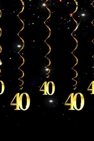 Świderek girlanda  40 urodziny 80cm, 5szt