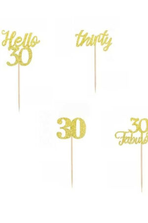 Topper na ciasto, tort pikery na 30 urodziny ,4szt