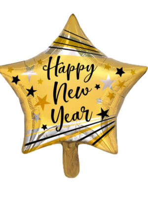 Balon foliowy gwiazda 18 cali 45 cm Happy New Year 50szt