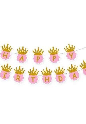Baner Happy Birthday Różowy