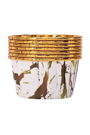 Foremki do babeczek 50szt marmurkowy biały