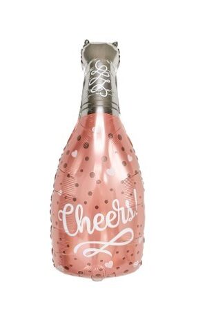 Balon foliowy butelka szampan Cheers Rose Gold 45x86cm