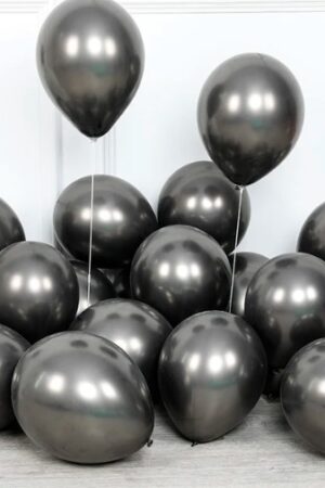 Balon lateksowy 10szt czarny chrom 10 cali