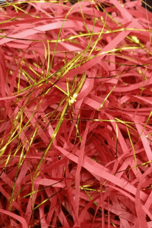 Papierowe wypełnienie do prezentów czerwono złote, 20g