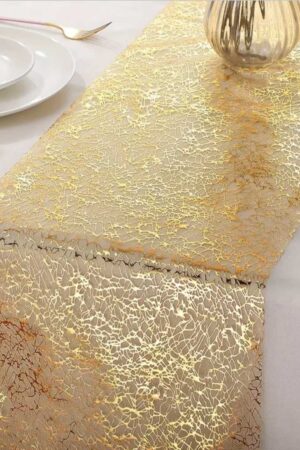 Organza złota błyszcąca, bieżnik na stół 28x275cm