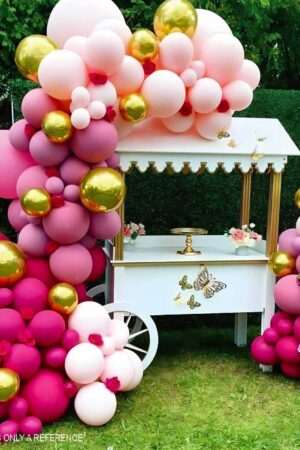 Girlanda balononowa zestaw balonów 124szt fuksja