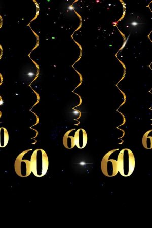 Świderek girlanda  60 urodziny 80cm, 5szt