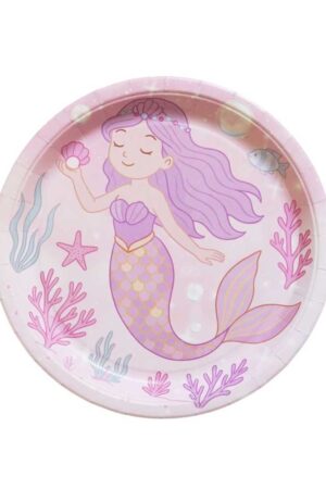 Talerzyki papierowe Syrenka 6szt,9cali