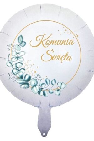 Balon foliowy okrągły 18cali 45 cm Pierwsza Komunia Święta