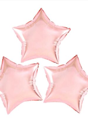 Balon foliowy gwiazda rose gold 10 cali, 3szt