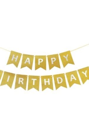 Baner złoty brokatowy Happy Birthday