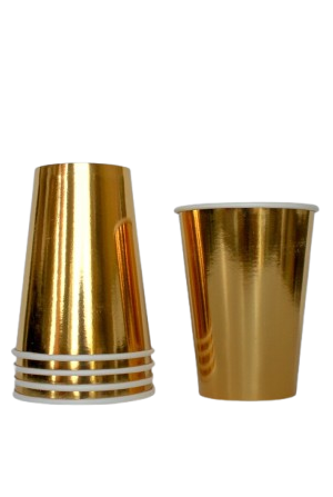 Kubeczki papierowe stare złoto , szampańskie 6szt