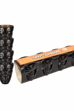 Kieliszki Czaszki Halloween 4szt czarne