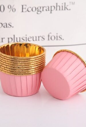 Foremki do babeczek 50szt różowo złote