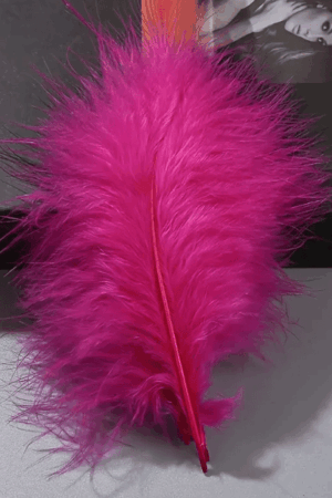 Piórka dekoracyjne fuksja naturalne 14cm 100szt