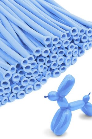 Balon lateksowy modelingowy pastelowy niebieski 100szt