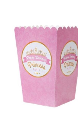 Pudełka na popcorn różowe Princess 6szt
