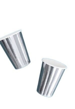 Kubeczki papierowe srebrne, 6szt