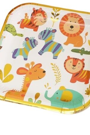 Talerzyki papierowe Zwierzątka Zoo 7cali, 6szt