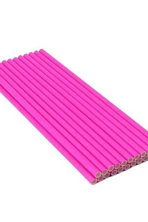 Słomki fuksja 10szt , papierowe