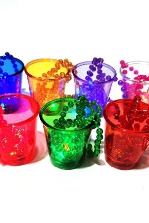 Kubeczki kieliszki imprezowe 6szt + łańcuszki kolorowe świecące