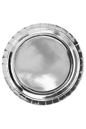 Talerzyki papierowe srebrne 7cali 6szt