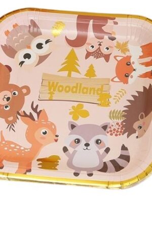Talerzyki papierowe Zwierzątka Woodland 7cali, 6szt
