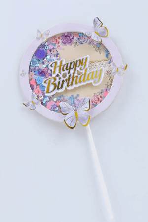 Topper na tort motyle Happy Birthday