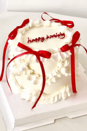 Topper na tort kokardka czerwona, ozdoba na tort balony 10szt