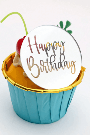 Topper na tort babeczki Happy Birthday 5szt