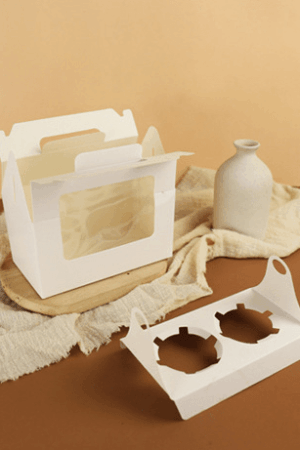 Pudełko na ciasto, babeczki białe Cake Box 3szt