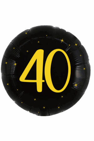 Balon foliowy okrągły 18cali 45 cm, 40 urodziny