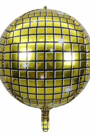 Balon foliowy kula 4d disco złota 55cm