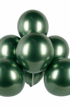 Balon lateksowy 100szt butelkowy zielony chrom 10 cali, 25cm