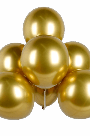 Balon lateksowy 50szt złoty chrom 12 cali