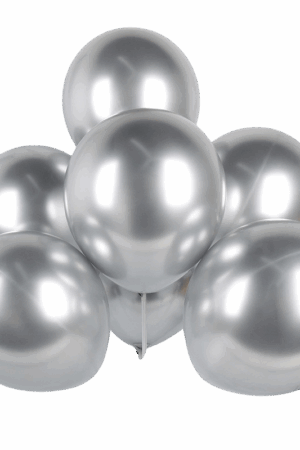 Balon lateksowy 50szt srebrny chrom 12 cali
