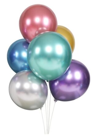 Balon lateksowy 100szt mix kolor chrom 10 cali